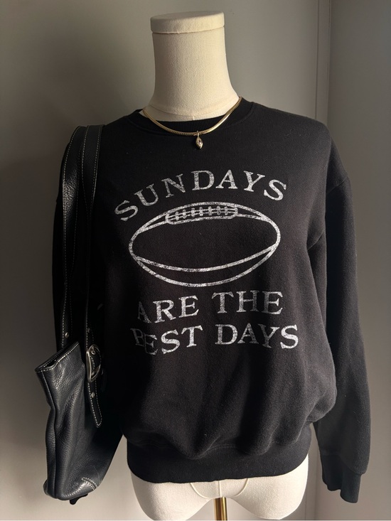 PINK Victoria's Secret Tops - Black Crewneck Sweater - "Sundays Are The Best Days"